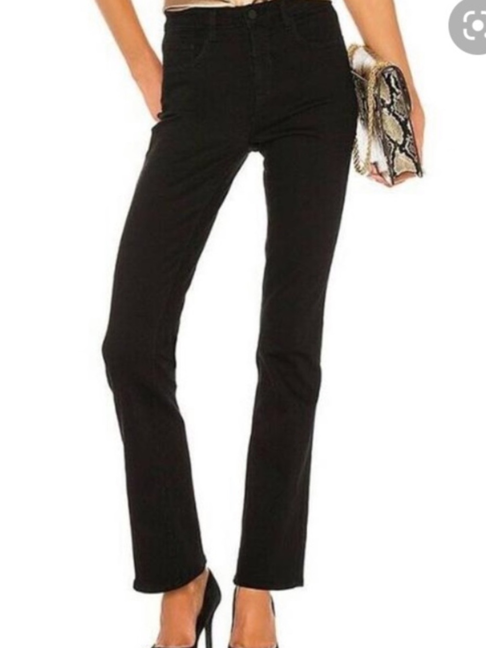 L’AGENCE Oriana‎ High Rise Straight Leg Jeans Black Noir Size 25